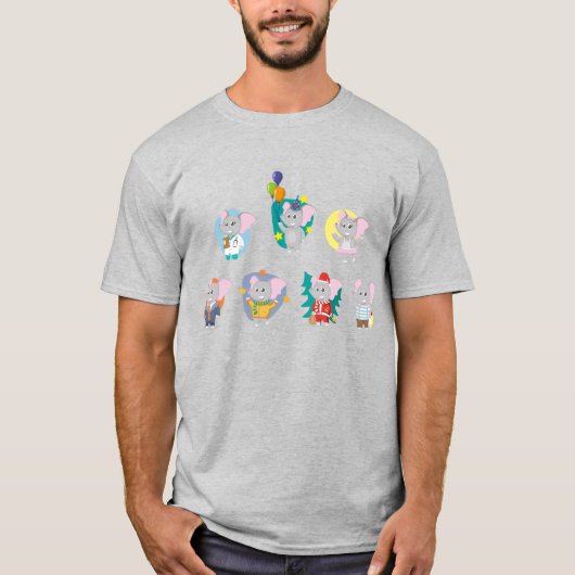 T-shirt imprimé éléphant (Devant)