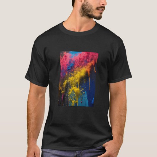 t-shirt imprimé en coton noir (Devant)