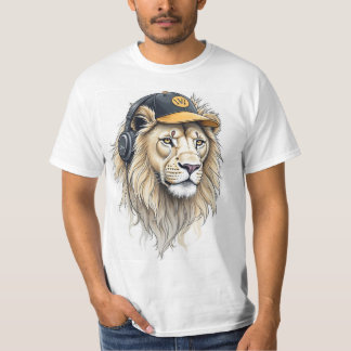 T-Shirt Imprimé Face De Lion Majestueux - Ha Cou R