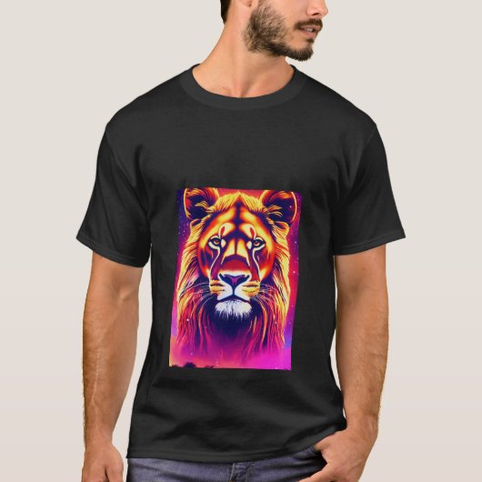 T-shirt imprimé lion (Devant)