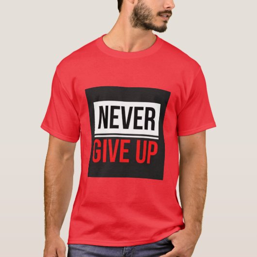 T-Shirt Imprimé Never Give Up (Devant)