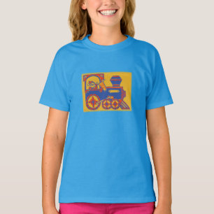 T-shirt Imprimer bloc train Père Noël vintage