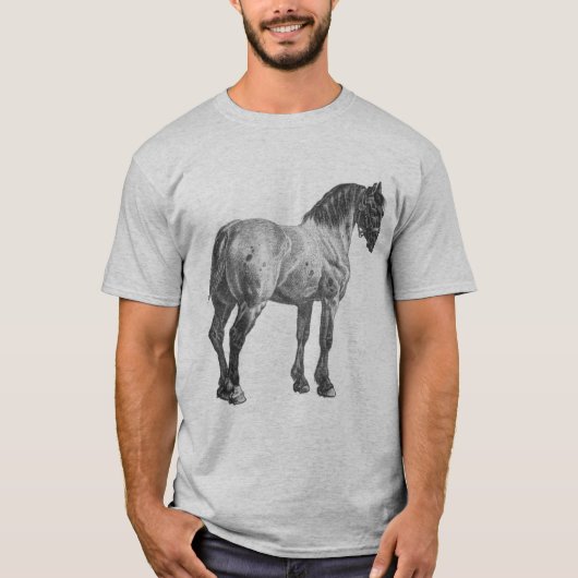 T-shirt Imprimer Cheval vintage (Devant)