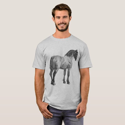 T-shirt Imprimer Cheval vintage (Devant entier)