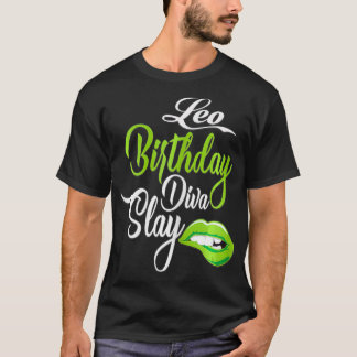 T-shirt Imprimer Graphique Leo Girl Birthday Diva Sl