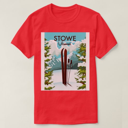 T-shirt Imprimerie de ski Stowe Vermont (Design devant)