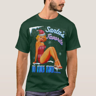 T-shirt I'mSoNice Santa'sFavoriteHo Naughty Joke Snow Vint