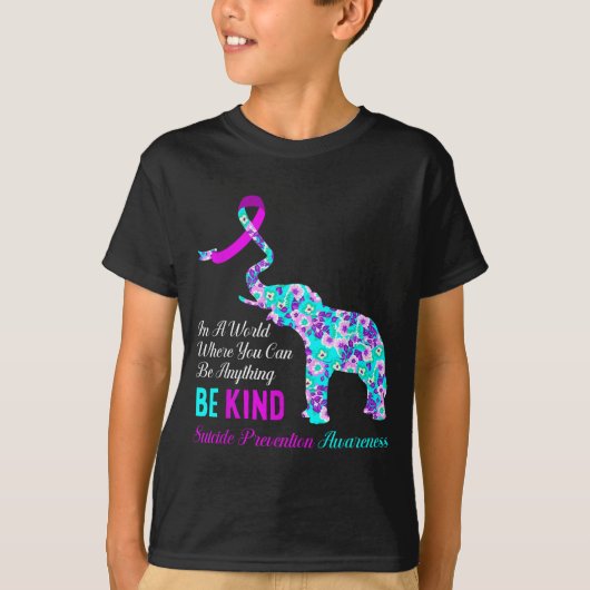 T-shirt In A World Be Kind Suprt Suicide Prevention Awaren (Devant)