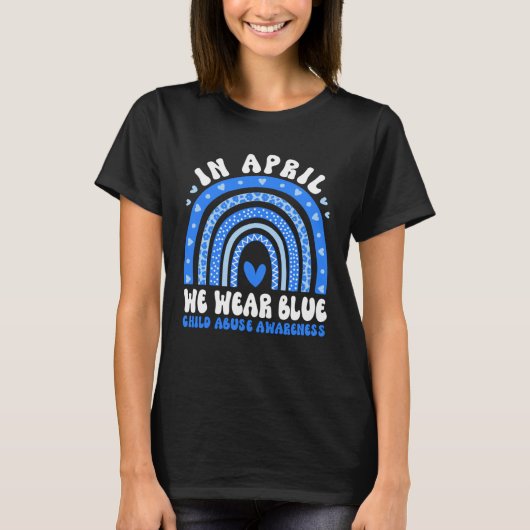 T-shirt In April We Wear Blue Child Abuse Prevention Aware (Devant)