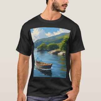 T-shirt in een boot in het zee
