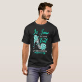 T-shirt In June We Wear Teal Butterfly Scleroderma Awarene (Devant entier)
