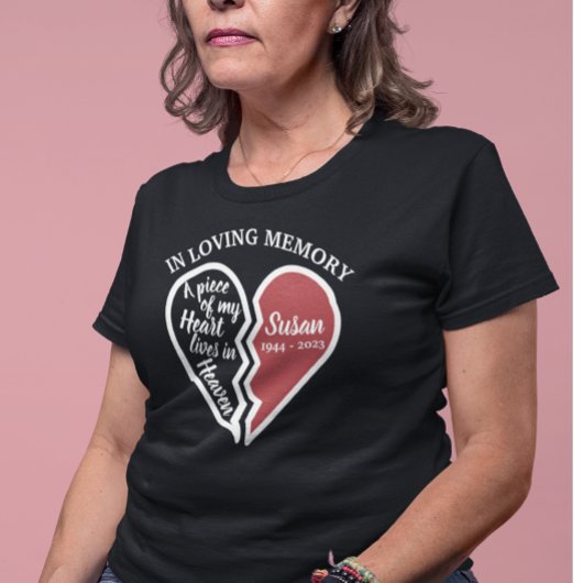 T-shirt In Love Memory Memorial Heart Personnalisé
