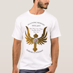 T-shirt In Love Memory Photo Keepsaké Croix avec ailes