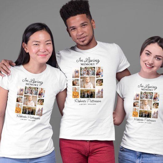 T-shirt In Loving Memory Photo Collage Funeral Memorial
