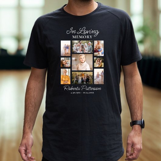 T-shirt In Loving Memory Photo Collage Funeral Memorial