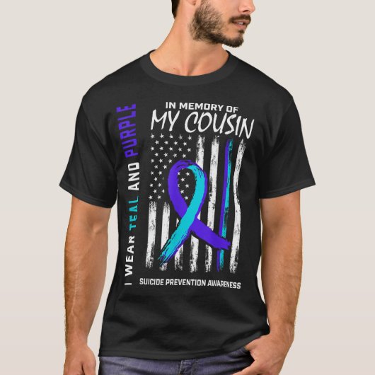 T-shirt In Memory Cousin Suicide Awareness Prevention Amer (Devant)