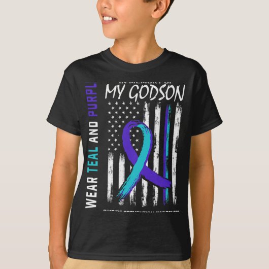T-shirt In Memory Godson Suicide Awareness Prevention Amer (Devant)
