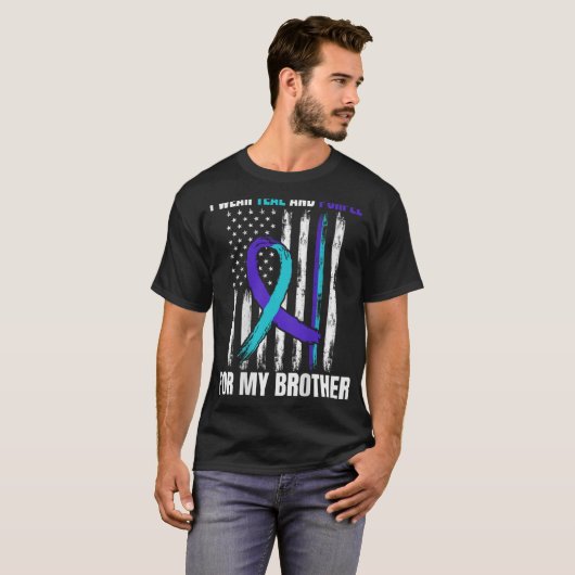 T-shirt In Memory Of Brother Suicide Awareness Flag Graphi (Devant entier)