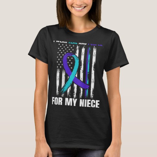 T-shirt In Memory Of My Niece Suicide Awareness Usa Flag C (Devant)