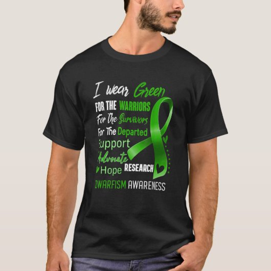 T-shirt In October I Wear Green For Dwarfism Awareness Gre (Devant)