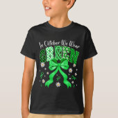 T-shirt In October We Wear Green For Dwarfism Awareness Gi (Devant)