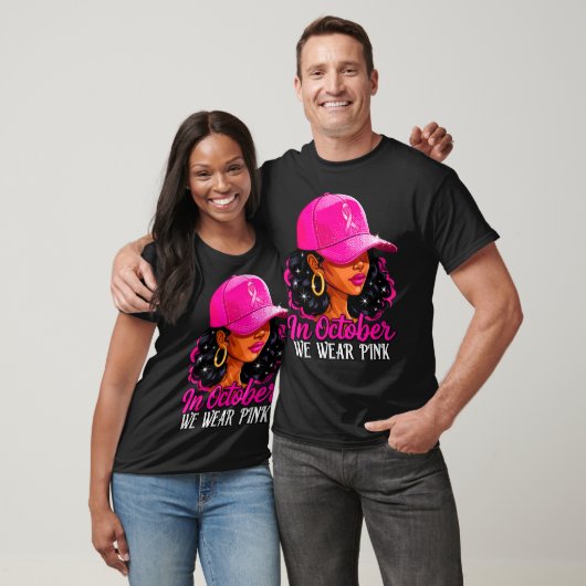 T-shirt In October We Wear Nk Black Women Breast Cancer Aw (Unisexe)
