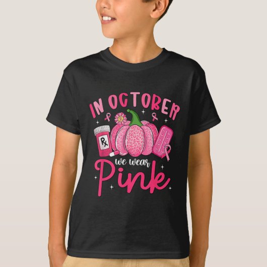 T-shirt In October We Wear Nk Breast Cancer Awareness Phar (Devant)