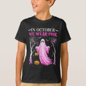 T-shirt In October We Wear Nk Ghost Boo Breast Cancer Wome (Devant)