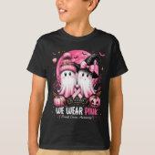 T-shirt In October We Wear Nk Ghost Witch Breast Cancer Aw (Devant)
