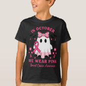 T-shirt In October We Wear Nk Ghost Witch Breast Cancer Aw (Devant)