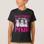T-shirt In October We Wear Nk Nurse Ghost Halloween Breast (Devant)