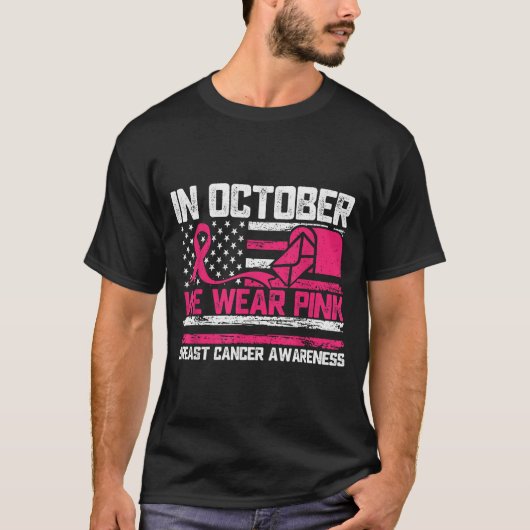 T-shirt In October We Wear Nk Stal Worker Breast Cancer (Devant)