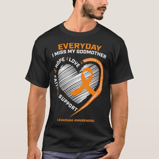 T-shirt In Remembrance Loving Memory Of Godmother Leukemia (Devant)