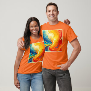 T-shirt Incendie et eau Abstraits