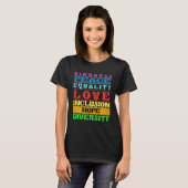 T-shirt Inclusion Kindness Peace Love Diversity Equality (Devant entier)