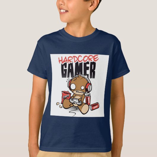 T-shirt inconditionnel de garçons de gamer (Devant)