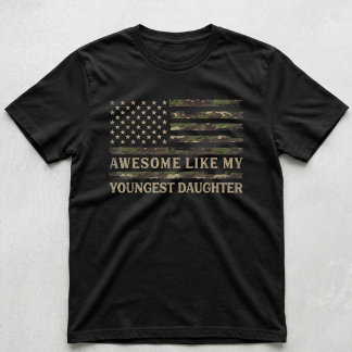 T-shirt Incroyable comme ma plus jeune fille Camo Papa