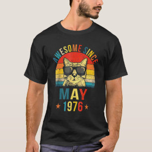 T-shirt Incroyable depuis mai 1976 46e anniversaire Chat