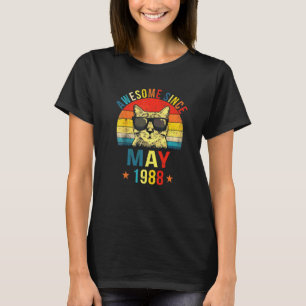 T-shirt Incroyable depuis mai 1988 34e anniversaire  Chat