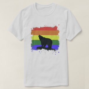 T-SHIRT INCROYABLE FIERTE DE L'OURS GAY OURS WOOF DRAPEAU