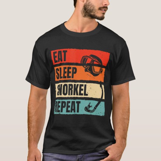 T-shirt Incroyable Manger Dormir Snorkeling Répéter Plonge (Devant)