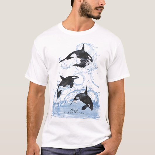 T-shirt Incroyable Orques d'aquarelle noire et blanche (Devant)