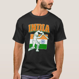 T-shirt Inde Cricket avec Drapeau Indien cadeau
