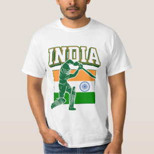 T-shirt Inde Cricket avec Drapeau Indien cadeau