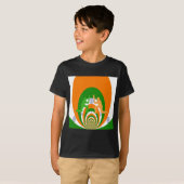 T-shirt Inde Cricket Spirit Design abstrait (Devant entier)