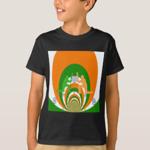 T-shirt Inde Cricket Spirit Design abstrait