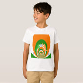 T-shirt Inde Cricket Spirit Design abstrait (Devant entier)