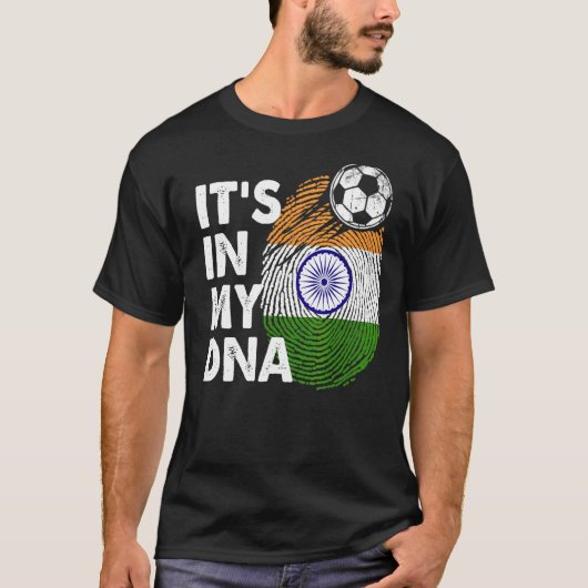 T-shirt Inde Dans Mon Équipe Drapeau Indien Adn Inde (Devant)