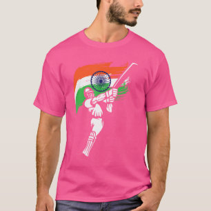 T-shirt Inde Drapeau Batsman Cricket