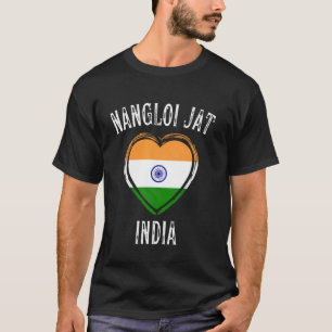 T-shirt Inde Drapeau Coeur Nangloi Jat Ville